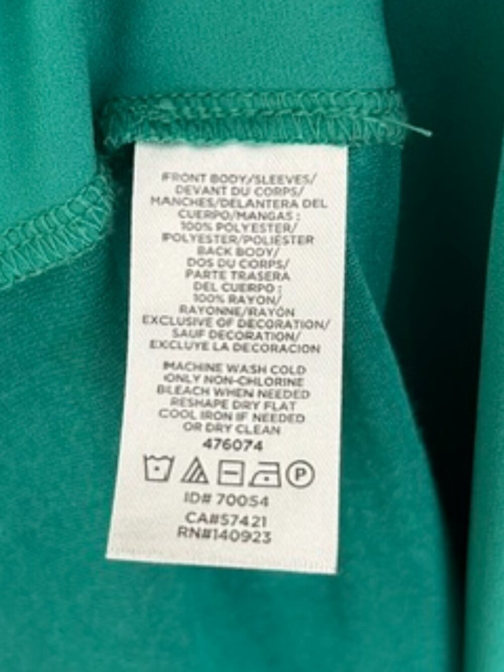 LOFT EUC Emerald Green Mixed Media Flutter Sleeve Button Back Blouse Small - Picture 5 of 5